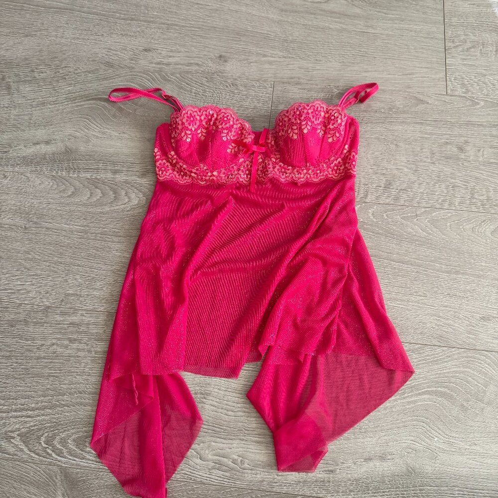 Victoria’s Secret Pink Lace Babydoll Lingerie 34B